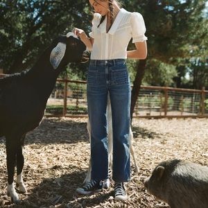 Reformation NW Alyssa Patch Pocket High Rise Wide Leg Jeans